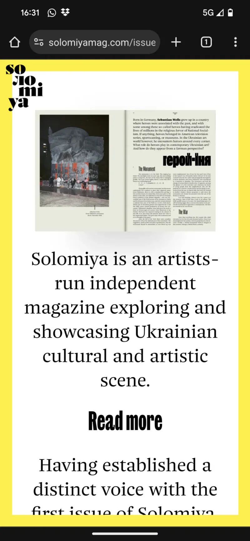 Solomiya Magazine - Website